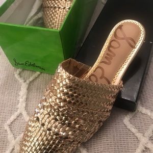 Sam Edelman Natalya Gold Leather Mule - Size 9.5